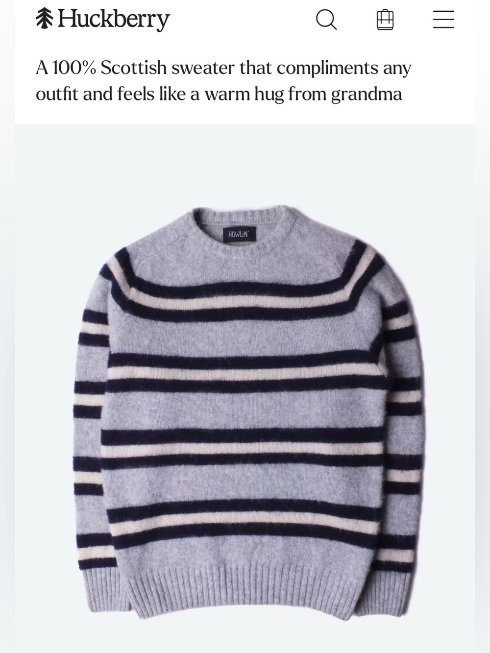 Howlin Isle of Magic Striped Men’s 100% Pure Wool Sweater , XXL